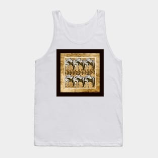 Zebra Herd Brown and Tan Tank Top